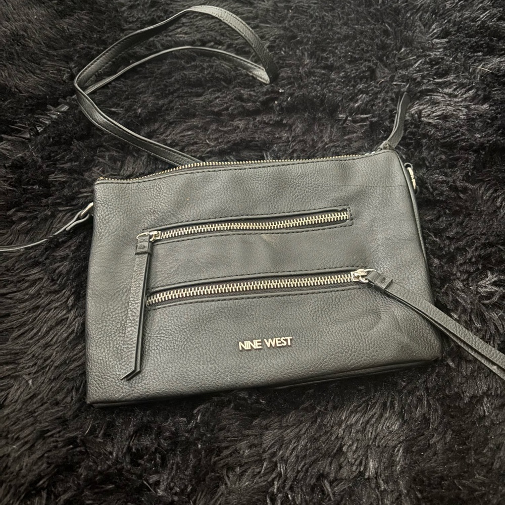 Nine West Black Crossbody Bag with Metallic Accents